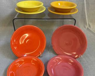 FIESTA, 8 PC Fruit Bowl Plate Set, Marigold Flamingo Poppy Sunflower