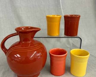 FIESTA, 5 PC Carafe Pitcher Juice Tumbler Set, Paprika Marigold Sunflower Persimmon