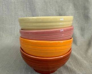 FIESTA, 4 PC Small Footed Bowl Set, Paprika Peony Tangerine Ivory