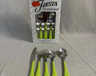 FIESTA, 10 PC Swirl Flatware Dinner Set, Chartreuse