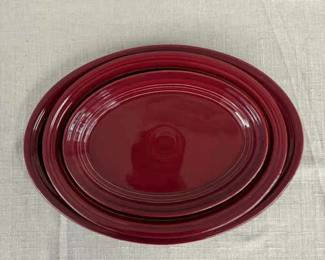 FIESTA, 3 PC Oval Serving Platter Set, Cinnabar