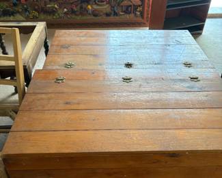 2 large wooden chests