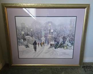 6376 Winter Walkway, Boston Public Garden Print Signed By Artist Nathalie Nordstrand