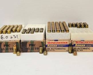 1908 124 Rounds of 45 Auto Ammo Reloading Brass