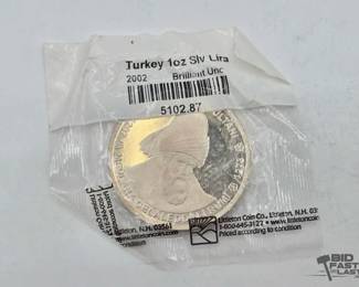 1590 2002 Turkey 1oz Silver Lira