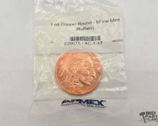 1550 1oz Copper Indian Head Buffalo Coin 9Fine Mint