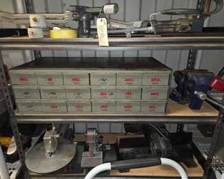 8150 Metal Organizer, Tools and Bench Vise