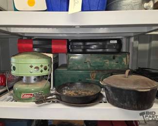 8124 Heater, Cast Iron Pans, Lantern Stoves