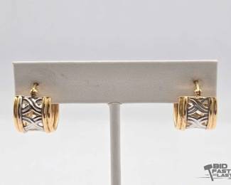 550 14k Gold White Gold Earrings, 3.43g