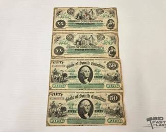 1554 1872 South Carolina Revenue Bond Scrip Sheet