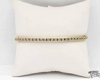 512 14k Gold and Diamond Bracelet, 12.35g