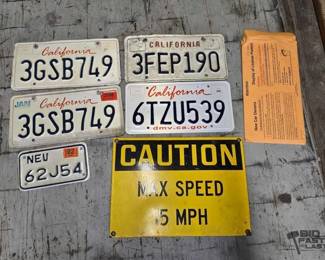 8136 4 California License Plates 1 Nevada License Plate