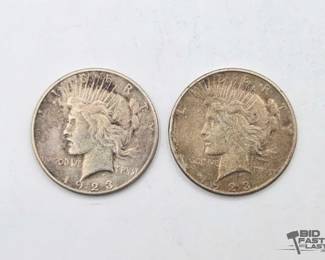 1354 2 1923 Peace Silver Dollars