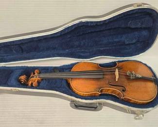 2422 Violin with Joseph Joachim Carved in Back with Case