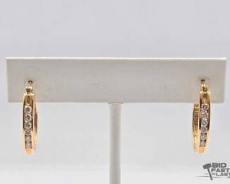 510 14k Gold and Diamond Earrings, 4.44g