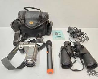 1620 Sony Camera, Microphone, Binoculars Power Cord