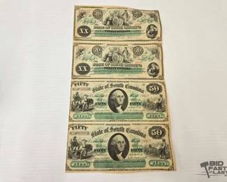 1556 1872 South Carolina Revenue Bond Scrip Sheet