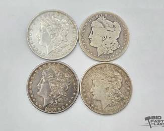 1350 4 Morgan Silver Dollars