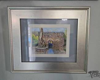 6370 Artist Signed Framed Building Artwork