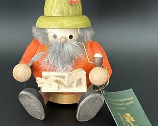 Vintage Smoking Man Erzebirge Ball Smoker, Germany
