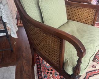 set of 2 matching vintage Regency style Cane accent chair