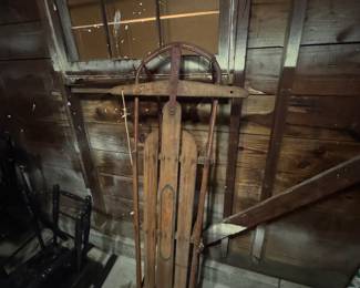 vintage snow sled