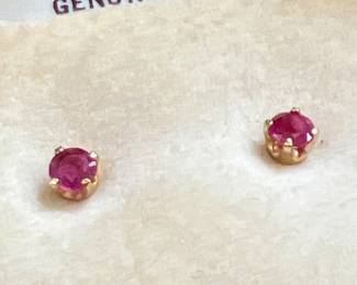 Gold/Ruby Earrings