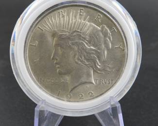 Lot 160. 1922 P Peace silver dollar