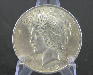 Lot 18. 1922 P Peace Silver Dollar