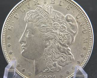 Lot 339. 1921 P high grade Morgan Silver Dollar