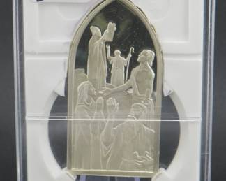 Lot 176. Franklin Mint sterling silver Bible ingot weighing 31.7 grams