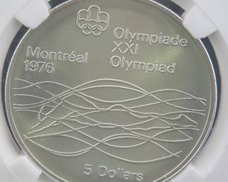Lot 234. 1976 Canadian $5 proof sterling silver coin weighing 24.8 grams