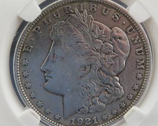 Lot 360. 1921 P Morgan Silver Dollar
