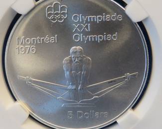 Lot 231. 1976 Canadian $5 proof sterling silver coin weighing 24.1 grams