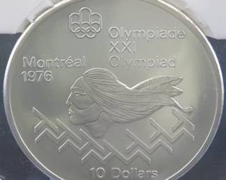 Lot 238. 1976 Canadian $10.00 proof sterling silver coin weighing 48.8 grams