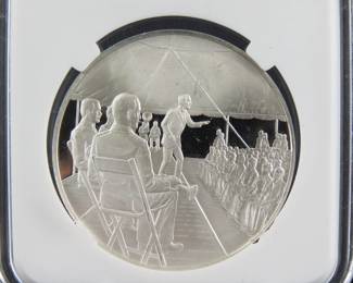 Lot 85. Franklin Mint Postmasters of America The Conspiracy of the Bavarians sterling silver round weighing 24.6 grams