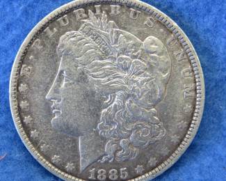Lot 405. 1885 P Morgan silver dollar