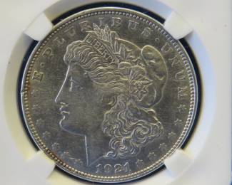 Lot 265. 1921 D Morgan silver dollar