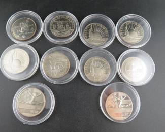 Lot 37. Ten non-silver U.S. commemorative half dollar coins: one each from 1994, 1995, and 2001; 5 from 1986 , and two from 1992.