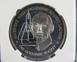 Lot 47. Franklin Mint America In Space 1926 First Rocket sterling silver round weighing 26.4 grams