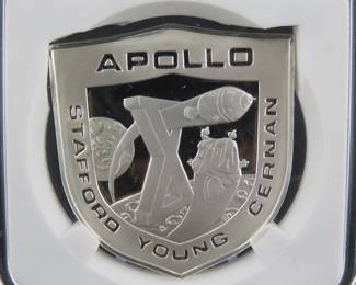 Lot 59. Franklin Mint Apollo X sterling silver medallion weighing 20 grams