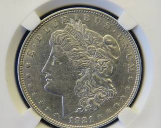 Lot 263. 1921 D Morgan silver dollar