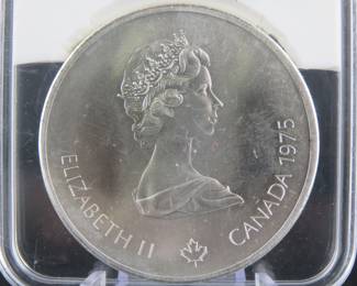 Lot 90. 1975 Canadian $10 Proof sterling silver coin weighing 48.23 grams