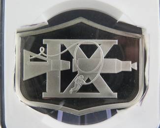 Lot 56. Franklin Mint Apollo IX sterling silver medallion weighing 20.6 grams
