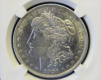 Lot 266. 1921 D Morgan silver dollar