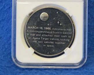 Lot 391. Franklin Mint America In Space 1966 Gemini 8 sterling silver round weighing 27.2 grams