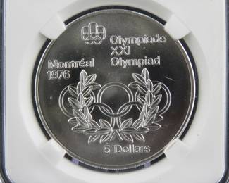 Lot 93. 1973 Canadian $5 proof sterling silver coin weighing 24.3 grams
