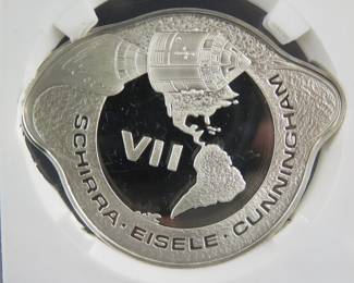 Lot 53. Franklin Mint Apollo VII sterling silver round weighing 20.2 grams
