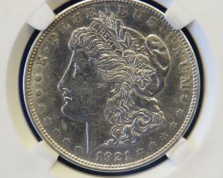 Lot 262. 1921 D Morgan silver dollar
