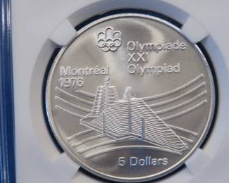 Lot 230. 1976 Canadian $5 proof sterling silver coin weighing 24.6 grams